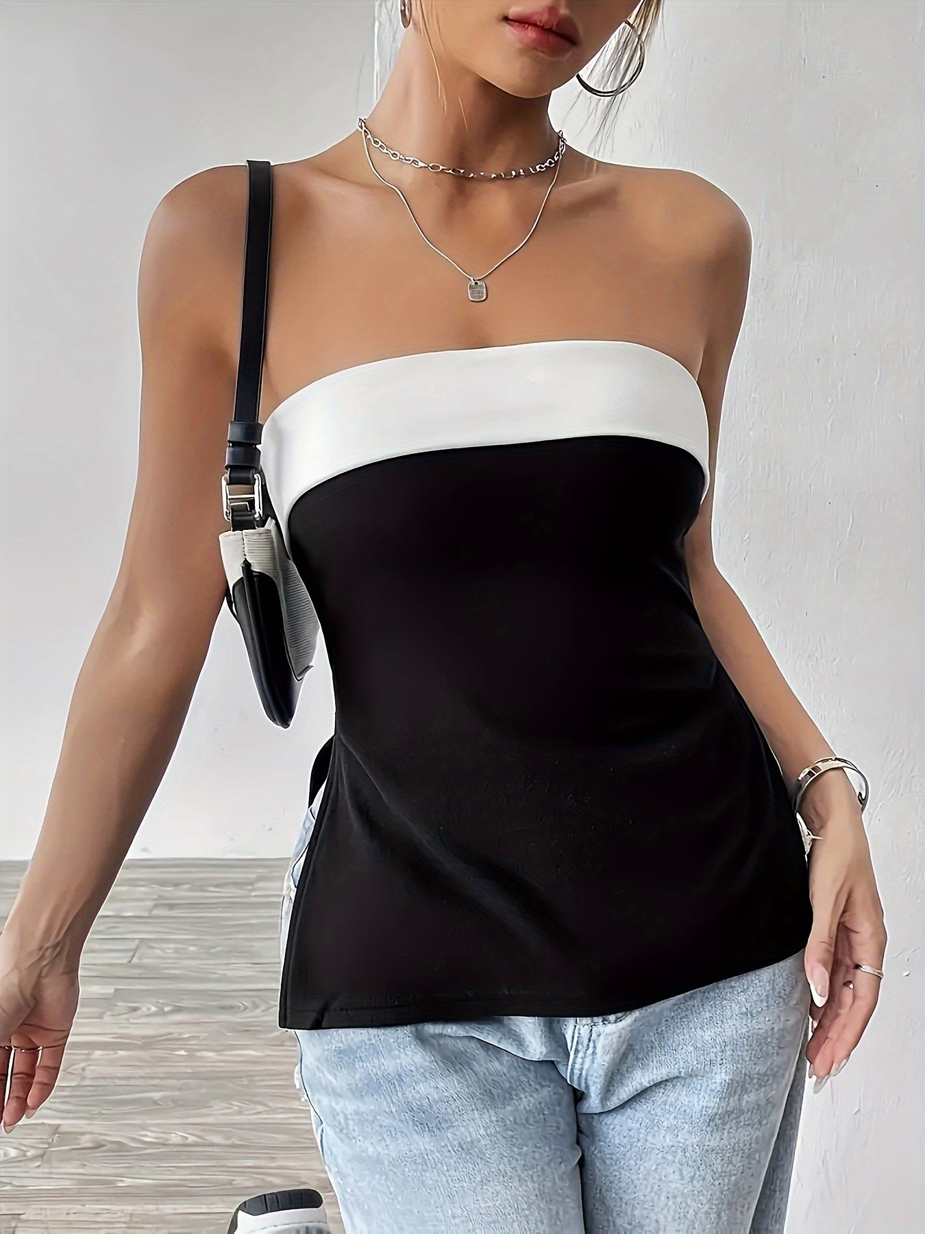 Split Hem Tube Top