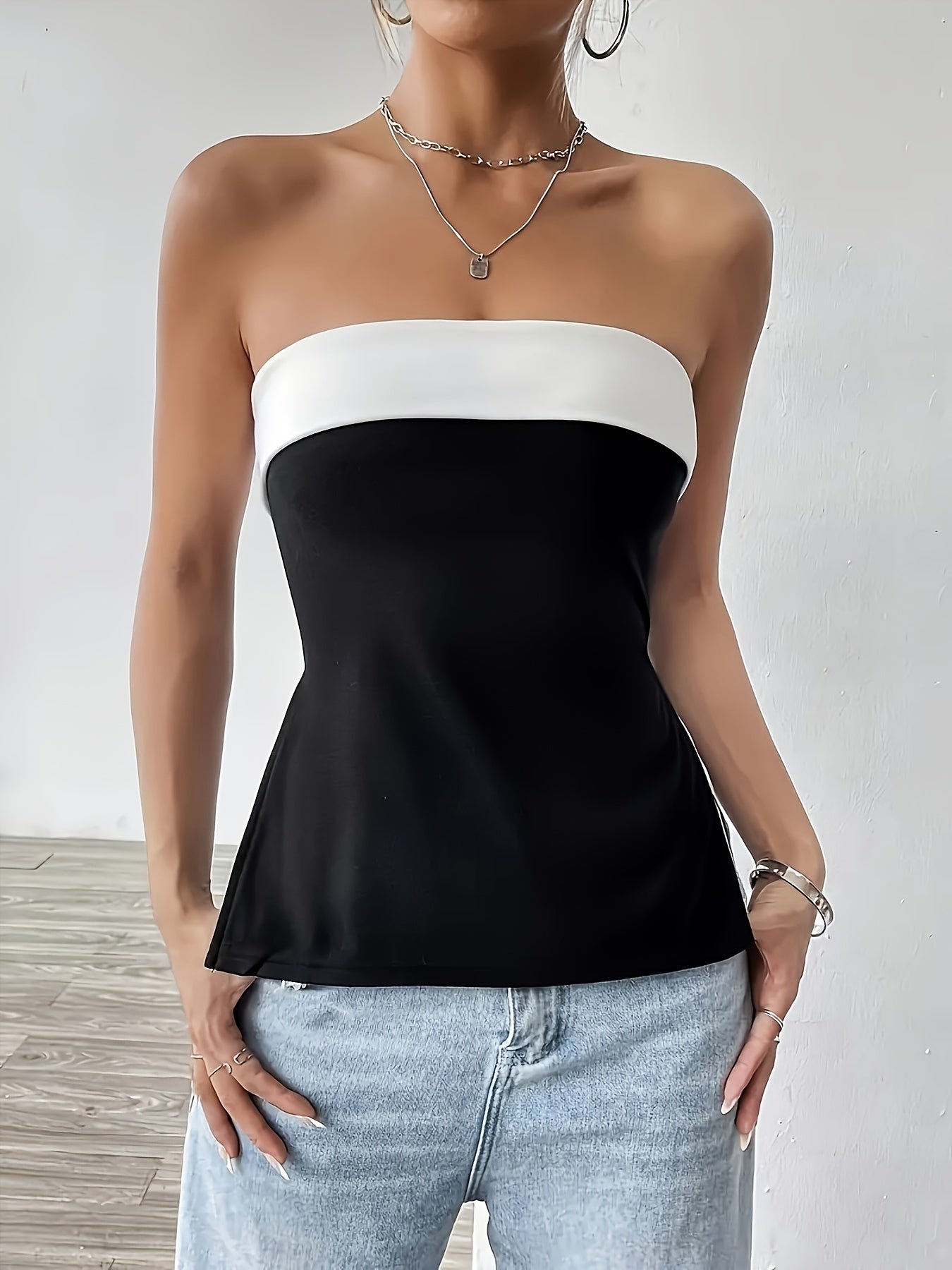 Split Hem Tube Top