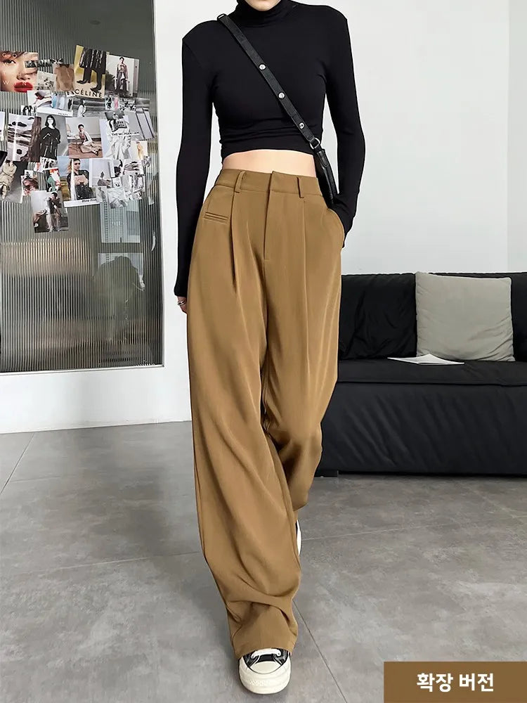 Women's Trousers Casual Straight wide leg