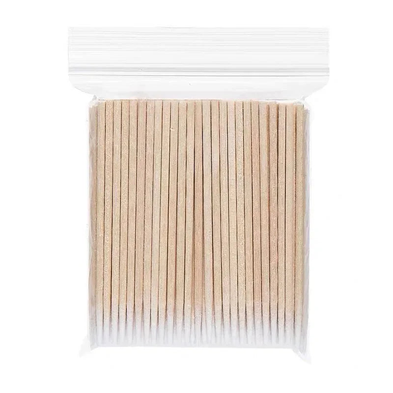 100Pcs Nails Wooden Cotton Head Manicure