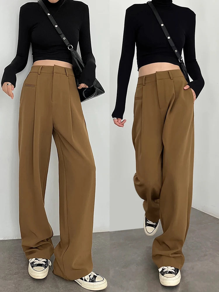 Women's Trousers Casual Straight wide leg