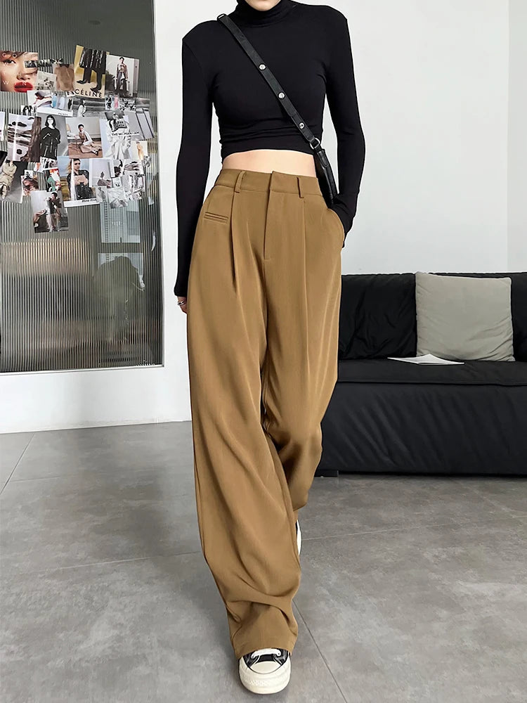 Women's Trousers Casual Straight wide leg