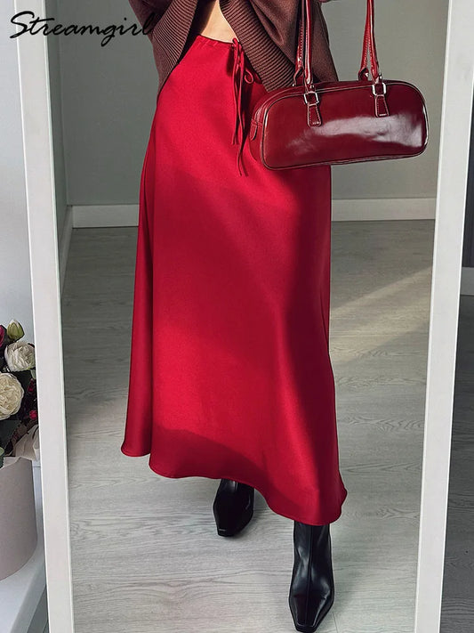 Long Satin Skirts Silk