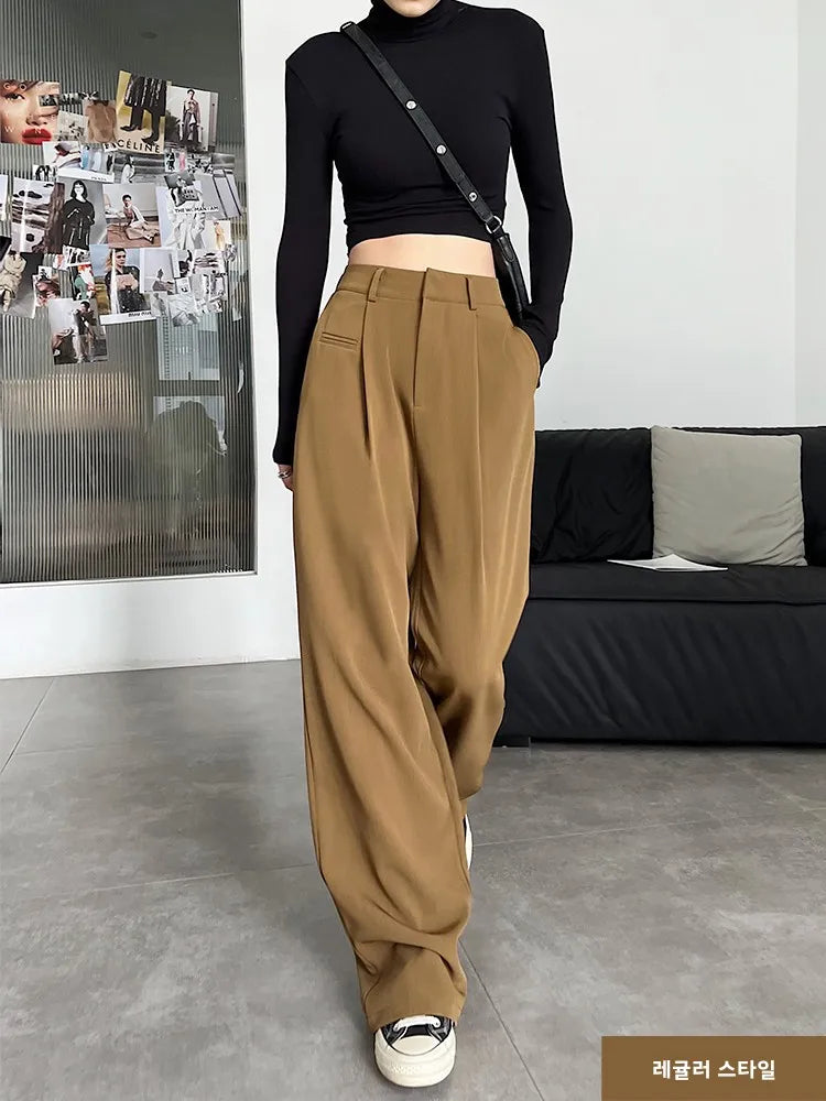 Women's Trousers Casual Straight wide leg