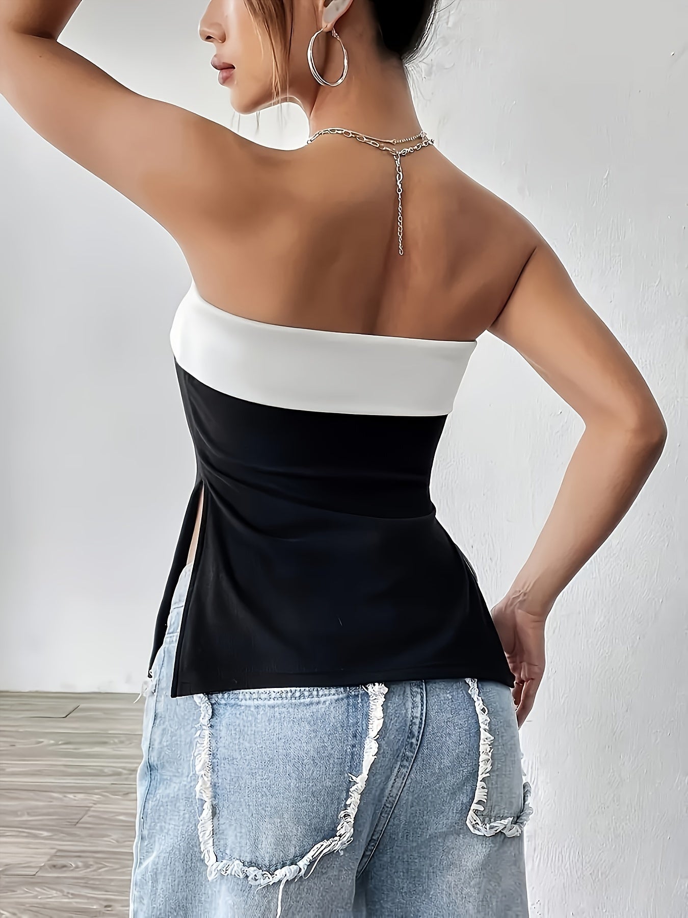 Split Hem Tube Top