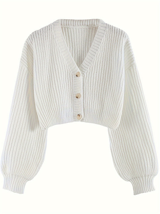 Knit Cardigan with Contrasting Buttons